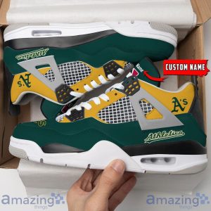 Personalized Name Oakland Athletics Personalized Air Jordan 4 Shoes Trending Men Women Sneakers Sport Fans Gift Product Photo 4