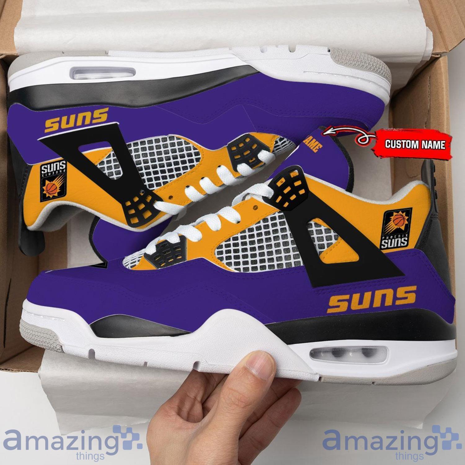 Personalized Name Phoenix Suns Personalized Air Jordan 4 Shoes Trending Men Women Sneakers Sport Fans Gift image Personalized Name Phoenix Suns Personalized Air Jordan 4 Shoes Trending Men Women Sneakers Sport Fans Gift Product Photo 4