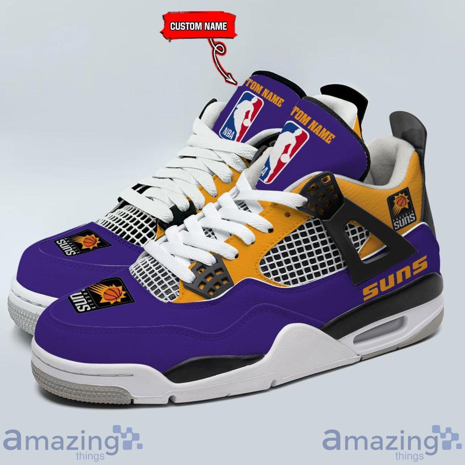 Personalized Name Phoenix Suns Personalized Air Jordan 4 Shoes Trending Men Women Sneakers Sport Fans Gift image Personalized Name Phoenix Suns Personalized Air Jordan 4 Shoes Trending Men Women Sneakers Sport Fans Gift Product Photo 1