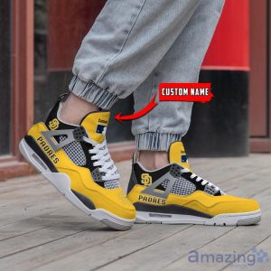 Personalized Name San Diego Padres Personalized Air Jordan 4 Shoes Trending Men Women Sneakers Sport Fans Gift image Personalized Name San Diego Padres Personalized Air Jordan 4 Shoes Trending Men Women Sneakers Sport Fans Gift Product Photo 2