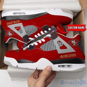 Personalized Name San Francisco 49ers Personalized Air Jordan 4 Shoes Trending Men Women Sneakers Trending Shoes image Personalized Name San Francisco 49ers Personalized Air Jordan 4 Shoes Trending Men Women Sneakers Trending Shoes Product Photo 4