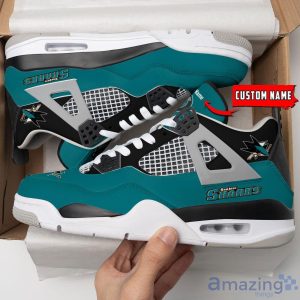 Personalized Name San Jose Sharks Personalized Air Jordan 4 Shoes Trending Men Women Sneakers Sport Fans Gift Product Photo 1