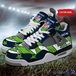 Personalized Name Seattle Seahawks Personalized Air Jordan 4 Shoes Trending Men Women Sneakers New Design Product Photo 1