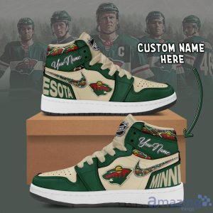 Personalized Name Sneakers Minnesota Wild Air Jordan Hightop Shoes Men And Women Gift Product Photo 2