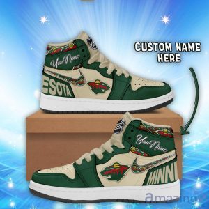 Personalized Name Sneakers Minnesota Wild Air Jordan Hightop Shoes Men And Women Gift Product Photo 1