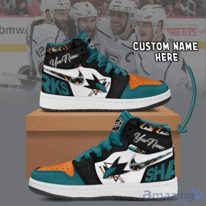 Personalized Name Sneakers San Jose Sharks Air Jordan Hightop Shoes Men And Women Gift Product Photo 2