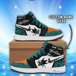 Personalized Name Sneakers San Jose Sharks Air Jordan Hightop Shoes Men And Women Gift Product Photo 1