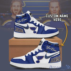 Personalized Name Sneakers St. Louis Blues Air Jordan Hightop Shoes Men And Women Gift Product Photo 2