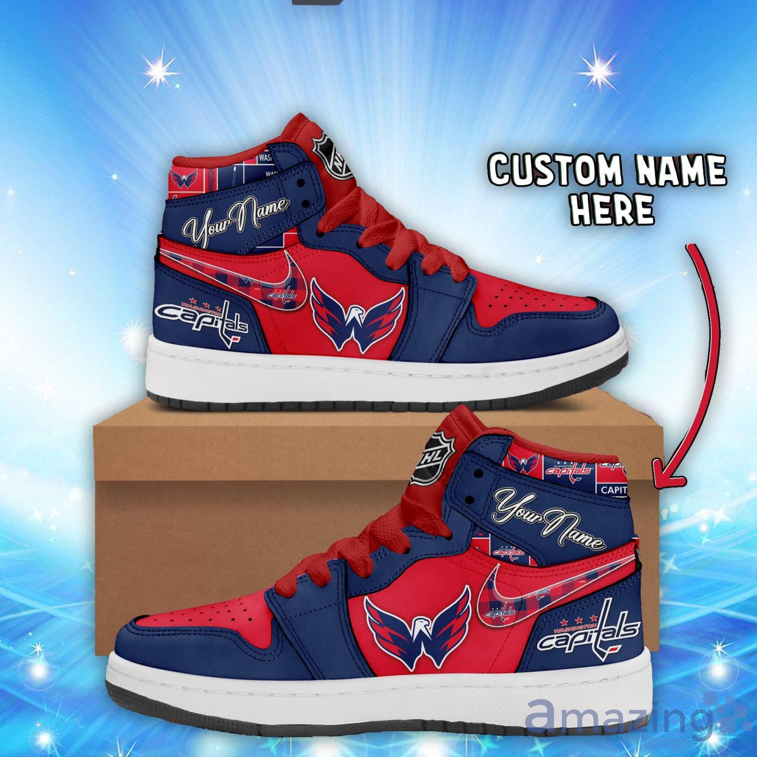 Personalized Name Sneakers Washington Capitals Air Jordan Hightop Shoes Men And Women Gift Product Photo 1