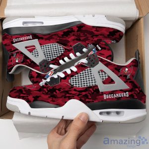 Personalized Name Tampa Bay Buccaneers Camo Personalized Air Jordan 4 Shoes Trending Men Women SneakersLogo Sport Team Shoes Product Photo 1