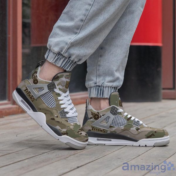 Personalized Name Tennessee Titans Camo Personalized Air Jordan 4 Shoes Trending Men Women Sneakers Special Team Gift Product Photo 2