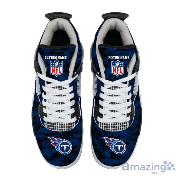 Personalized Name Tennessee Titans Camo Personalized Air Jordan 4 Shoes Trending Men Women SneakersLogo Sport Team Shoes Product Photo 3