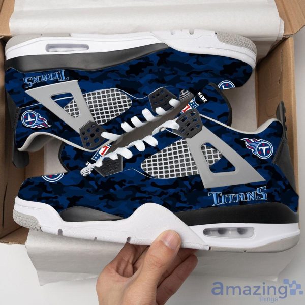 Personalized Name Tennessee Titans Camo Personalized Air Jordan 4 Shoes Trending Men Women SneakersLogo Sport Team Shoes Product Photo 4