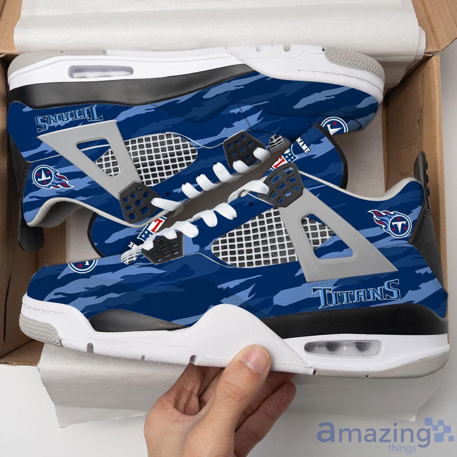 Personalized Name Tennessee Titans Personalized Air Jordan 4 Shoes Trending Men Women Sneakers Men Women Sport Gift Product Photo 1