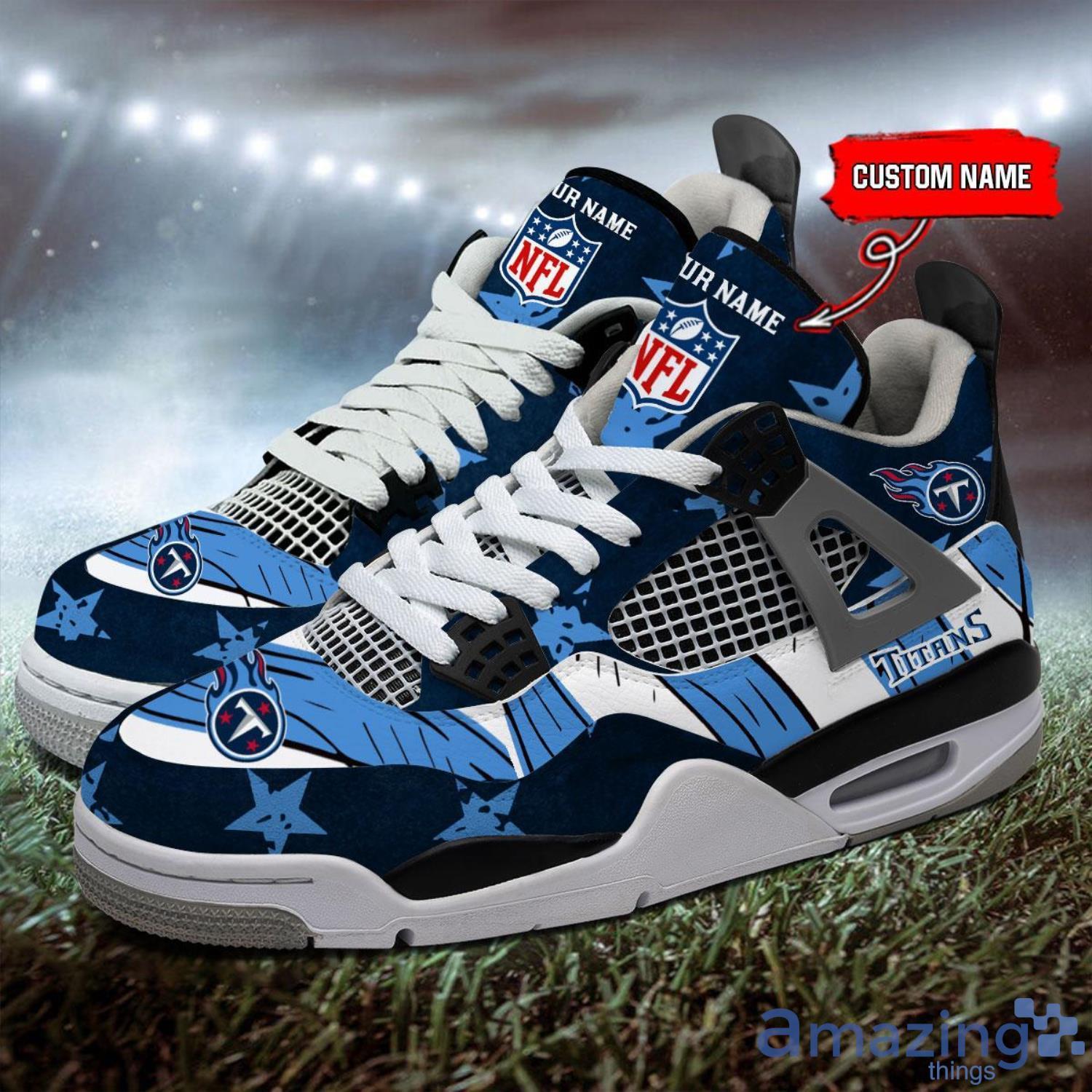 Personalized Name Tennessee Titans Personalized Air Jordan 4 Shoes Trending Men Women Sneakers New Design Product Photo 1
