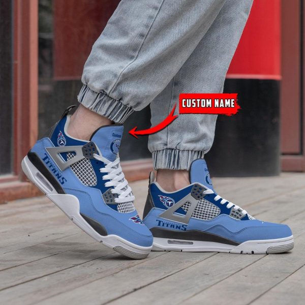 Personalized Name Tennessee Titans Personalized Air Jordan 4 Shoes Trending Men Women Sneakers Sport Fans Gift Product Photo 2