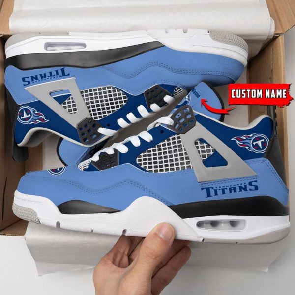 Personalized Name Tennessee Titans Personalized Air Jordan 4 Shoes Trending Men Women Sneakers Sport Fans Gift Product Photo 3
