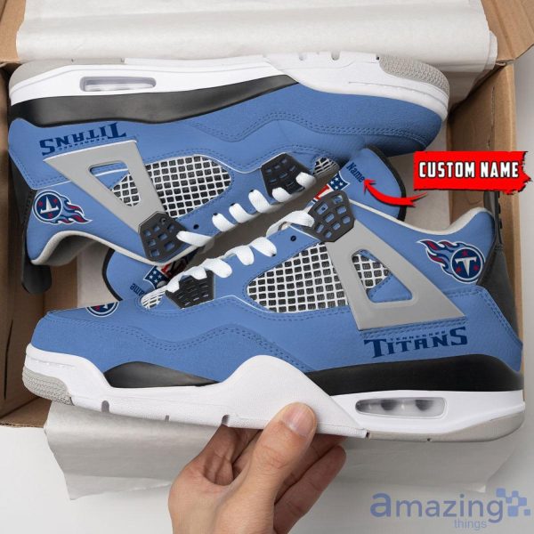 Personalized Name Tennessee Titans Personalized Air Jordan 4 Shoes Trending Men Women Sneakers Trending Shoes Product Photo 3