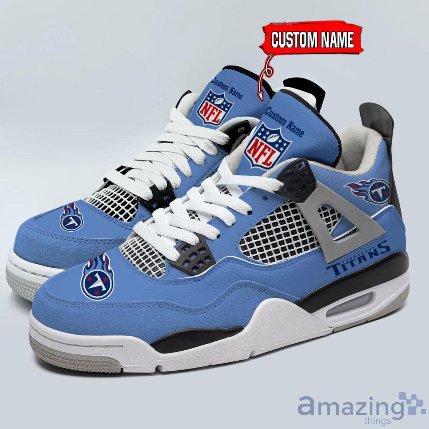 Personalized Name Tennessee Titans Personalized Air Jordan 4 Shoes Trending Men Women Sneakers Trending Shoes Product Photo 1