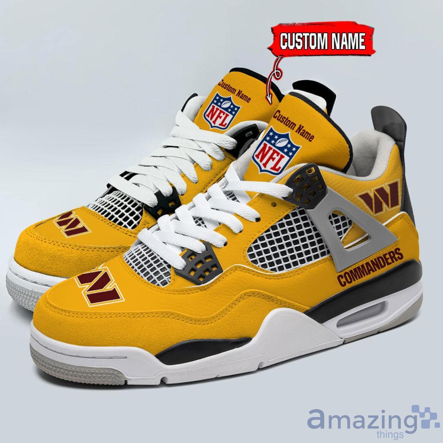 Personalized Name Washington Commanders Personalized Air Jordan 4 Shoes Trending Men Women Sneakers Unique Gift For Fans image Personalized Name Washington Commanders Personalized Air Jordan 4 Shoes Trending Men Women Sneakers Unique Gift For Fans Product Photo 2
