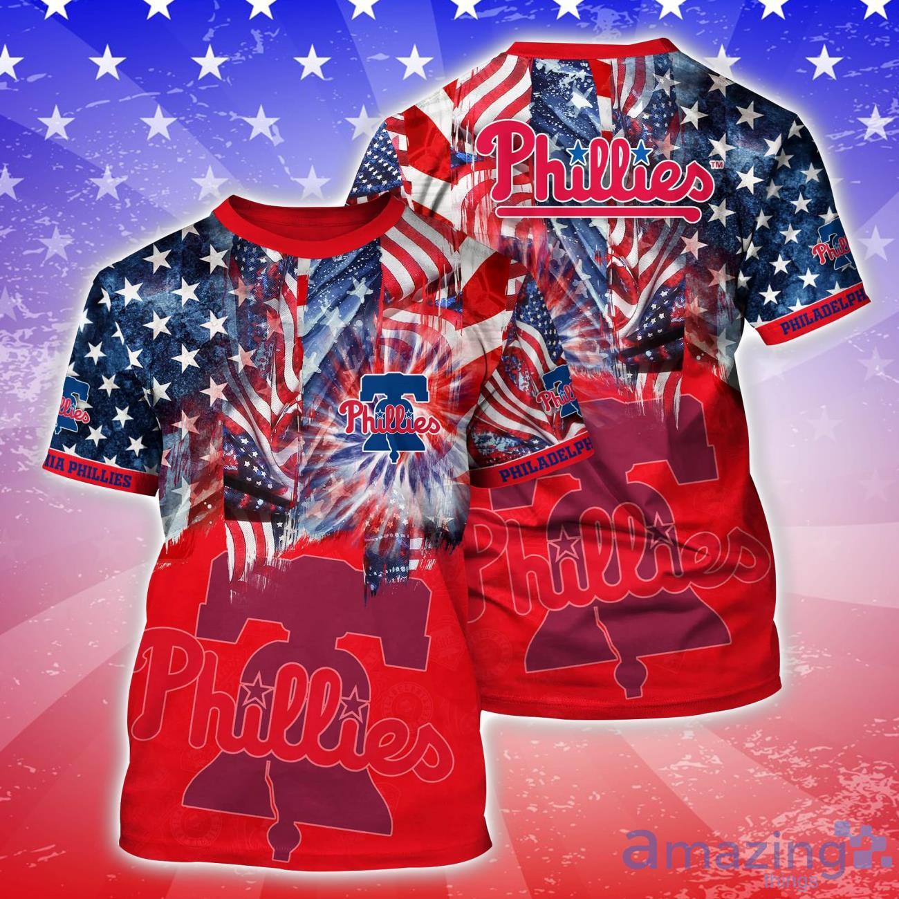 Philadelphia Phillies MLB Independence Day Gift Football Team T Shirt image Philadelphia Phillies MLB Independence Day Gift Football Team T-Shirt Product Photo 1