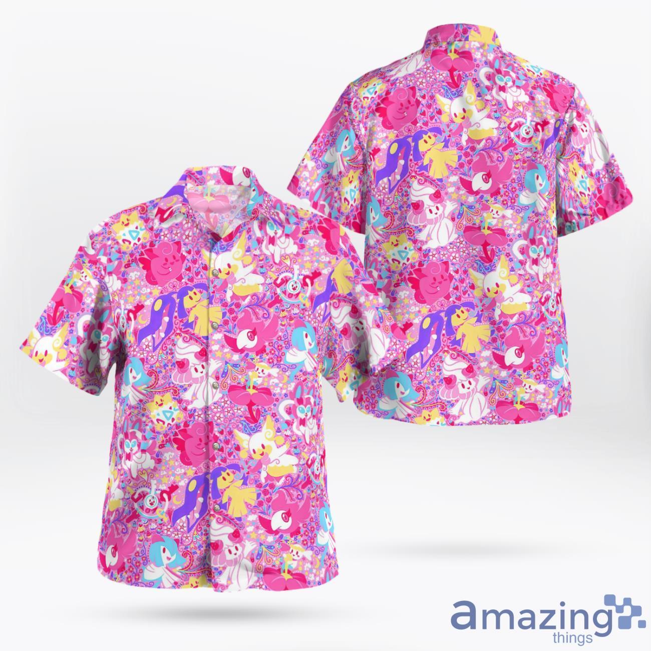 Pink Pokemon Hawaiian Shirt 3D All Over Printed Hawaii Shirt Summer Gift image Pink Pokemon Hawaiian Shirt 3D All Over Printed Hawaii Shirt Summer Gift Product Photo 1