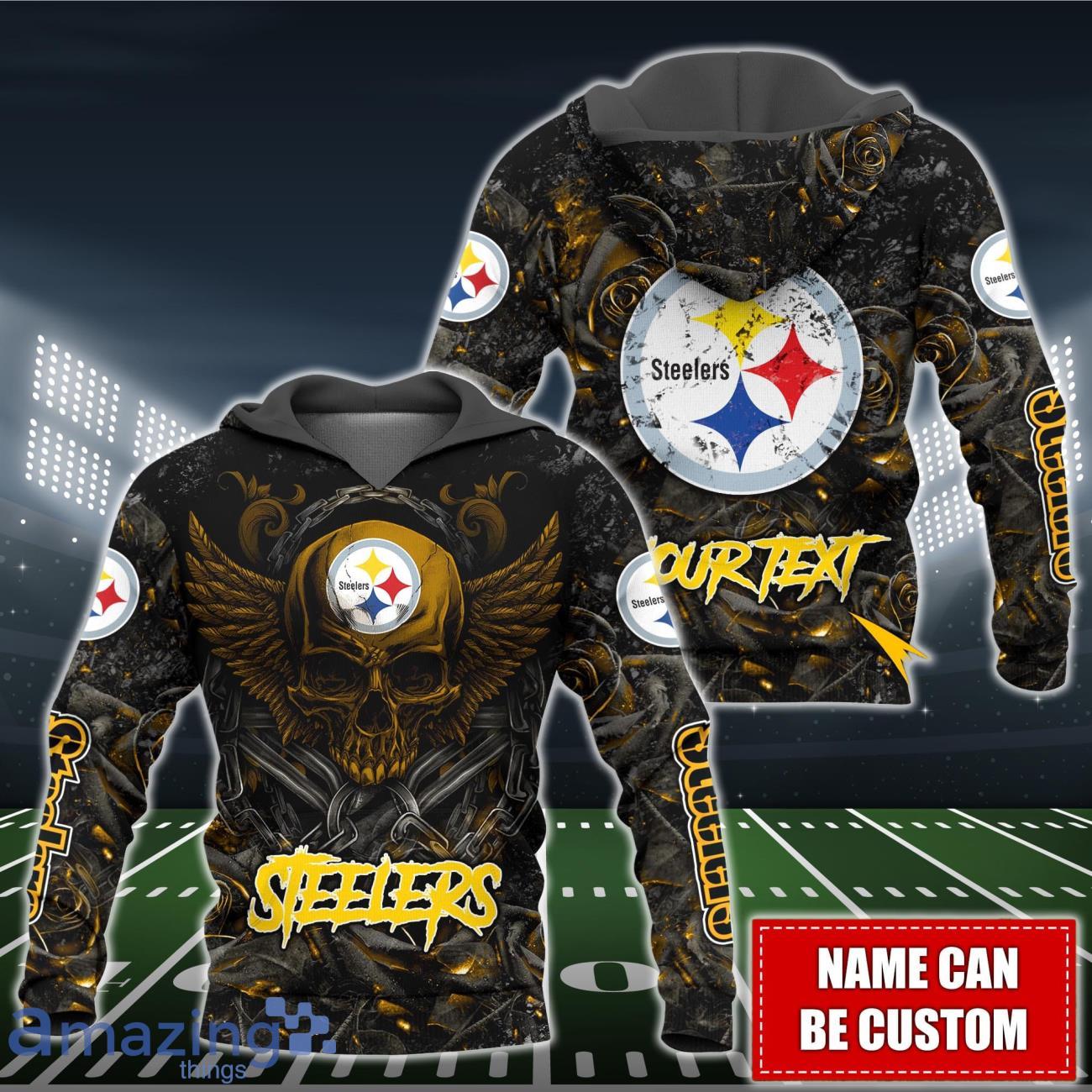 Pittsburgh Steelers NFL 3D Shirt Hoodie Custom Name For Fans image Pittsburgh Steelers NFL 3D Shirt Hoodie Custom Name For Fans Product Photo 2