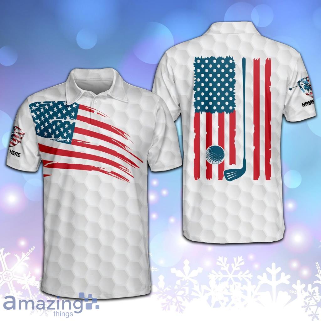 Proud Golf American Flag Golf Elegant Personalized Polo Shirt image Proud Golf American Flag Golf Elegant Personalized Polo Shirt Product Photo 1