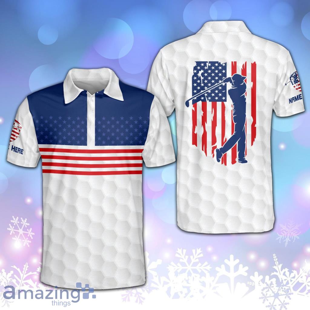 Proud Golf American Flag Golf Vibrant Personalized Polo Shirt image Proud Golf American Flag Golf Vibrant Personalized Polo Shirt Product Photo 1