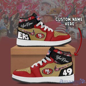 San Francisco 49ers Air Jordan Hightop Shoes Custom Name For Fans Limited Shoes Product Photo 2