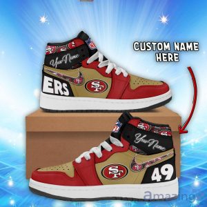 San Francisco 49ers Air Jordan Hightop Shoes Custom Name For Fans Limited Shoes Product Photo 1