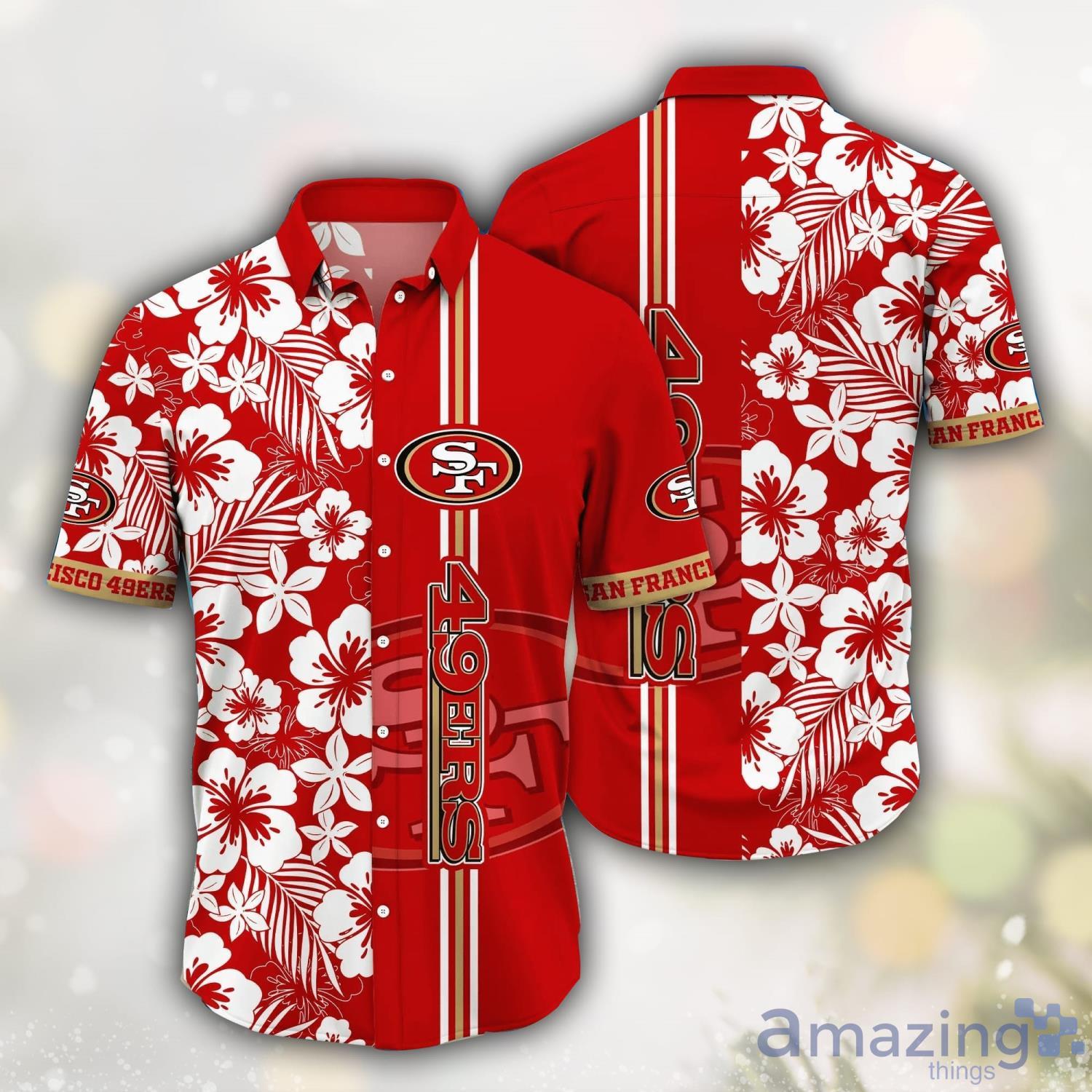 San Francisco 49ers NFL Flower Hawaii Shirt Summer Gift Men And Wwomen Shirts image San Francisco 49ers NFL Flower Hawaii Shirt Summer Gift Men And Wwomen Shirts Product Photo 1