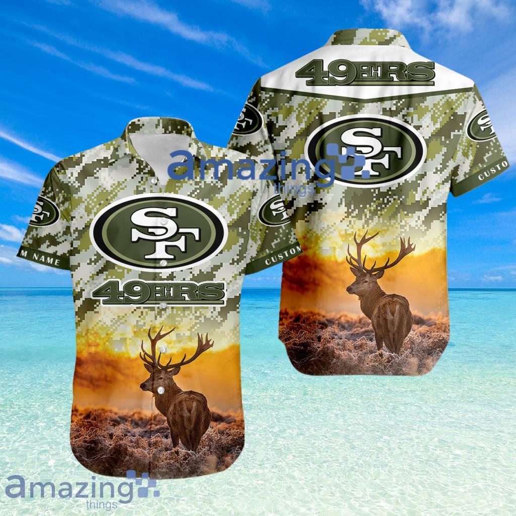 San Francisco 49ers NFL Team Sport Deer Hunting Camouflage Pattern Hawaiian Shirt New Design Product Photo 1