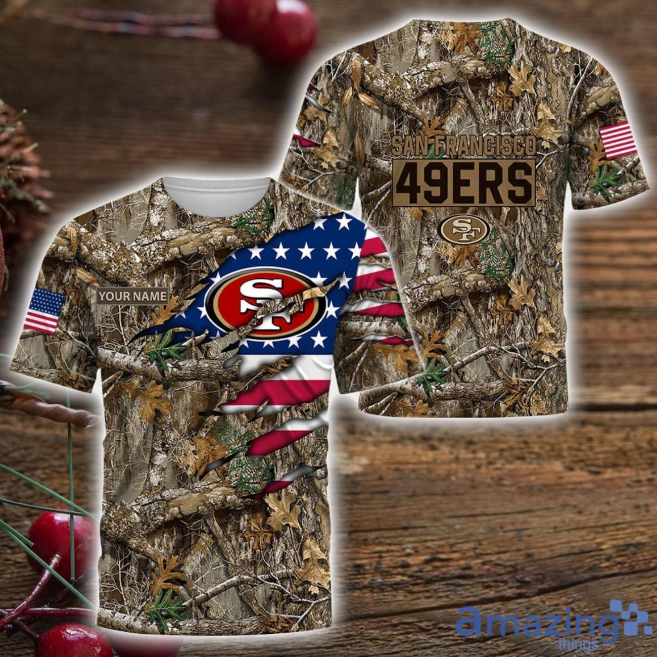 San Francisco ers 3D Printed T Shirt Hoodie Sweatshirt Camo Hunting Perfect Gift Custom Name For Fans image San Francisco ers 3D Printed T-Shirt Hoodie Sweatshirt Camo Hunting Perfect Gift Custom Name For Fans Product Photo 3