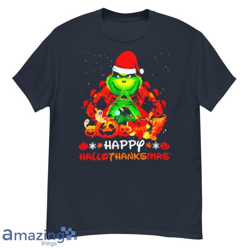Santa Grinch Happy Hallothanksmas Halloween 2021 Shirt image Santa Grinch Happy Hallothanksmas Halloween 2021 Shirt Product Photo 2