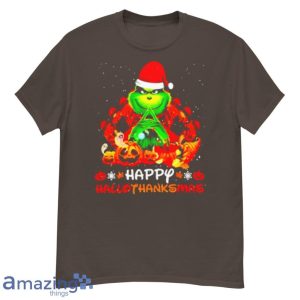Santa Grinch Happy Hallothanksmas Halloween 2021 Shirt image Santa Grinch Happy Hallothanksmas Halloween 2021 Shirt Product Photo 3