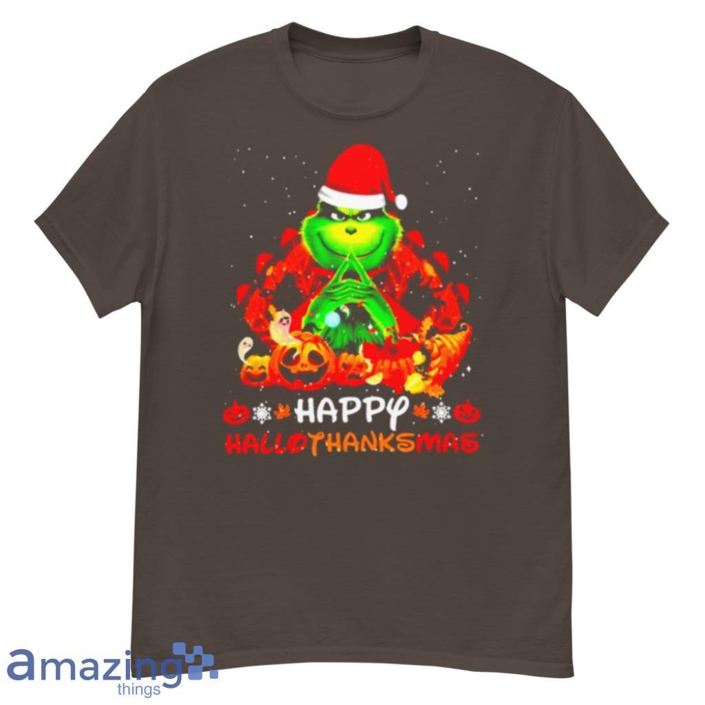 Santa Grinch Happy Hallothanksmas Halloween 2021 Shirt image Santa Grinch Happy Hallothanksmas Halloween 2021 Shirt Product Photo 3