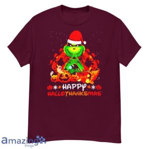 Santa Grinch Happy Hallothanksmas Halloween 2021 Shirt image Santa Grinch Happy Hallothanksmas Halloween 2021 Shirt Product Photo 5