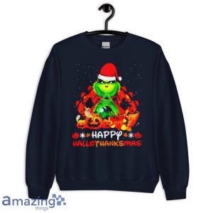 Santa Grinch Happy Hallothanksmas Halloween 2021 Shirt image Santa Grinch Happy Hallothanksmas Halloween 2021 Shirt Product Photo 8