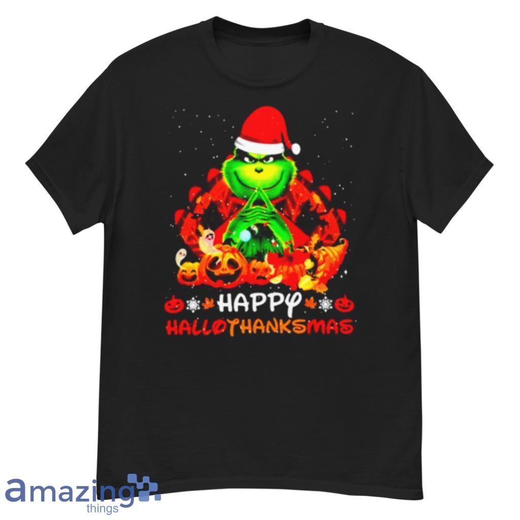Santa Grinch Happy Hallothanksmas Halloween 2021 Shirt image Santa Grinch Happy Hallothanksmas Halloween 2021 Shirt Product Photo 1