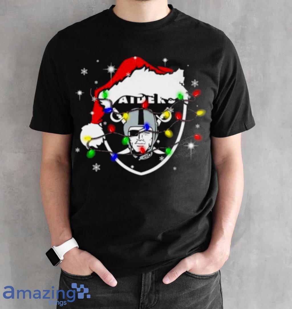 Santa Las Vegas Raiders Logo Lights Christmas Shirt image Santa Las Vegas Raiders Logo Lights Christmas Shirt Product Photo 2