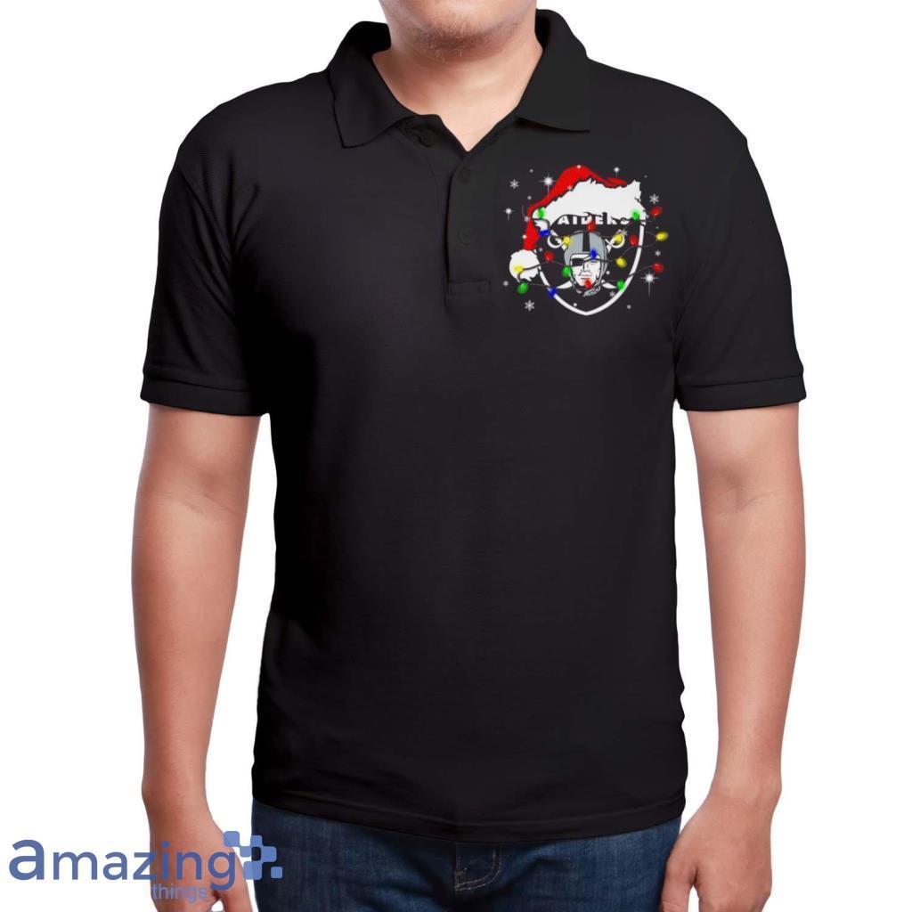 Santa Las Vegas Raiders Logo Lights Christmas Shirt image Santa Las Vegas Raiders Logo Lights Christmas Shirt Product Photo 6