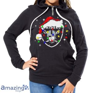 Santa Las Vegas Raiders Logo Lights Christmas Shirt image Santa Las Vegas Raiders Logo Lights Christmas Shirt Product Photo 7