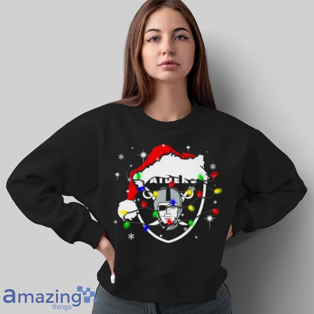 Santa Las Vegas Raiders Logo Lights Christmas Shirt image Santa Las Vegas Raiders Logo Lights Christmas Shirt Product Photo 8