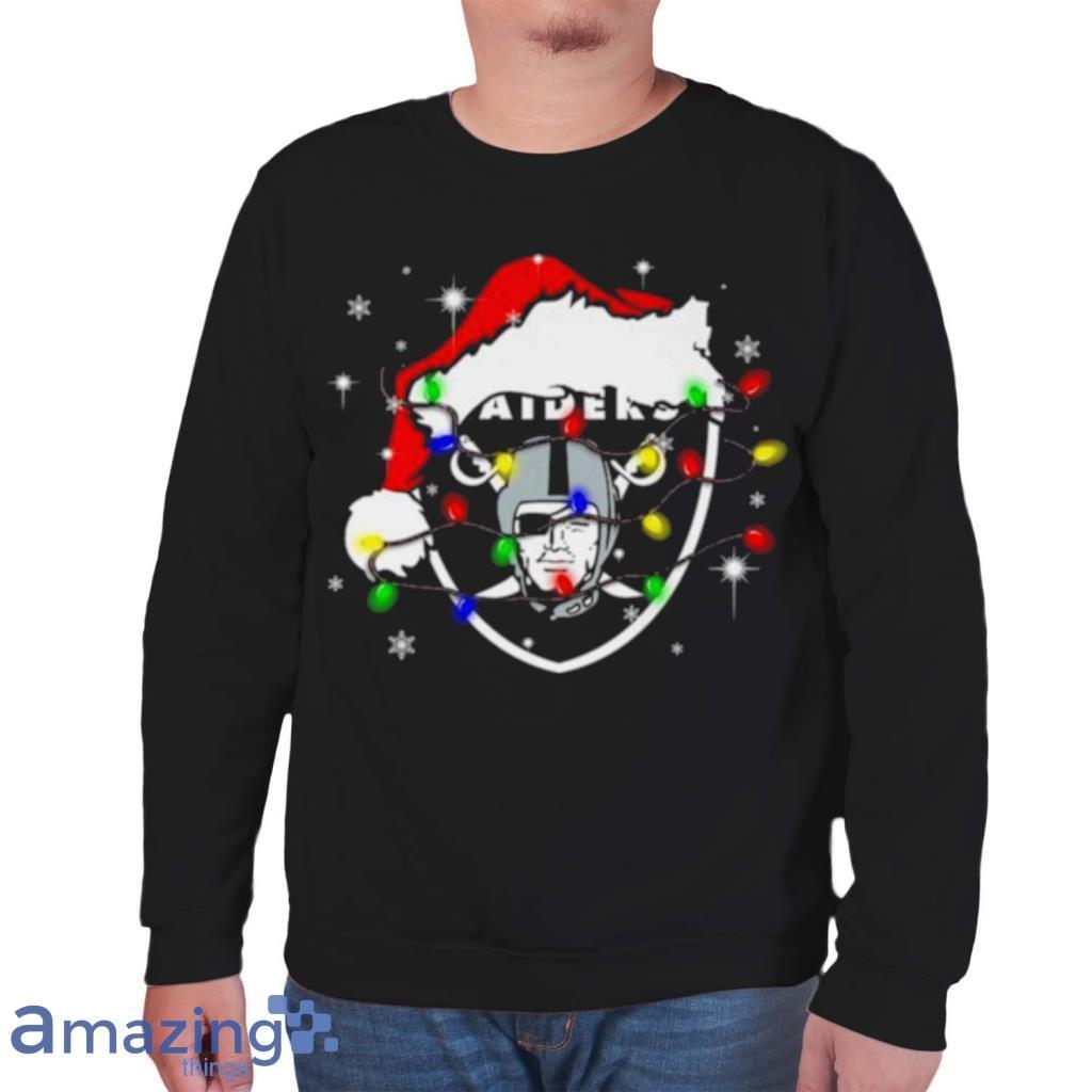 Santa Las Vegas Raiders Logo Lights Christmas Shirt image Santa Las Vegas Raiders Logo Lights Christmas Shirt Product Photo 10