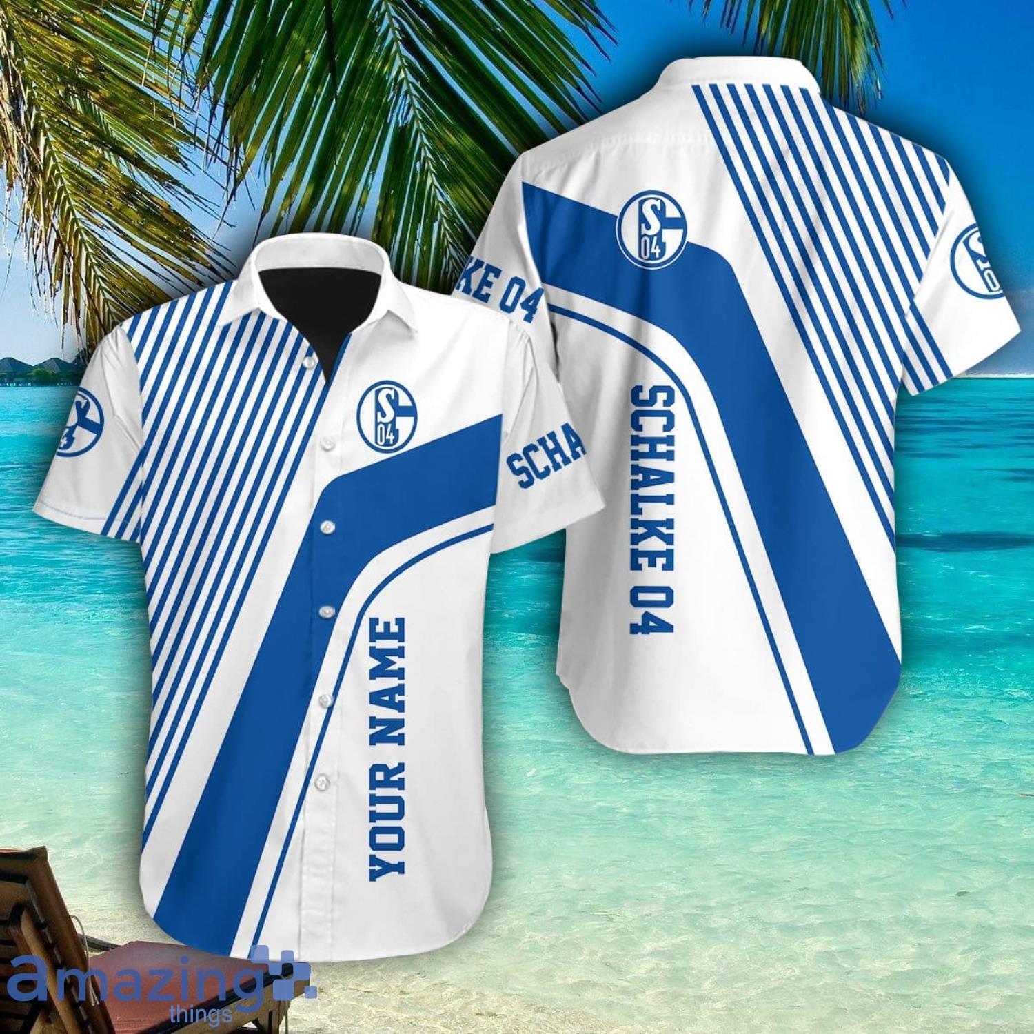 Schalke 04 Personalized Name Hawaiian Shirt Summer Team Shirt image Schalke 04 Personalized Name Hawaiian Shirt Summer Team Shirt Product Photo 1