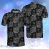 Seamless Skull Goth Black Floral Skull Pattern Best Gothic Personalized Polo Shirt