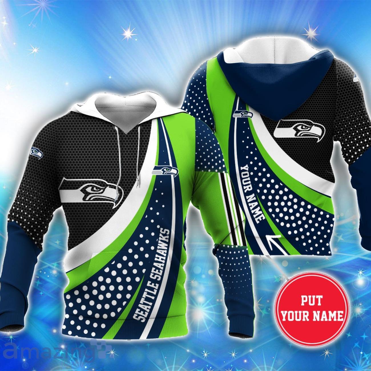 Seattle Seahawks 3D Hoodie All Over Printed Personalized Name Unisex Men Women Hoodie Sport Fans image Seattle Seahawks 3D Hoodie All Over Printed Personalized Name Unisex Men Women Hoodie Sport Fans Product Photo 2