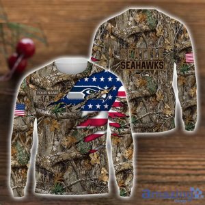Seattle Seahawks 3D Printed T-Shirt Hoodie Sweatshirt Camo Hunting Perfect Gift Custom Name For Fans Product Photo 2