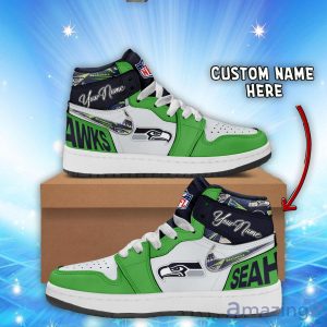 Seattle Seahawks Air Jordan Hightop Shoes Custom Name For Fans Limited Shoes Product Photo 1